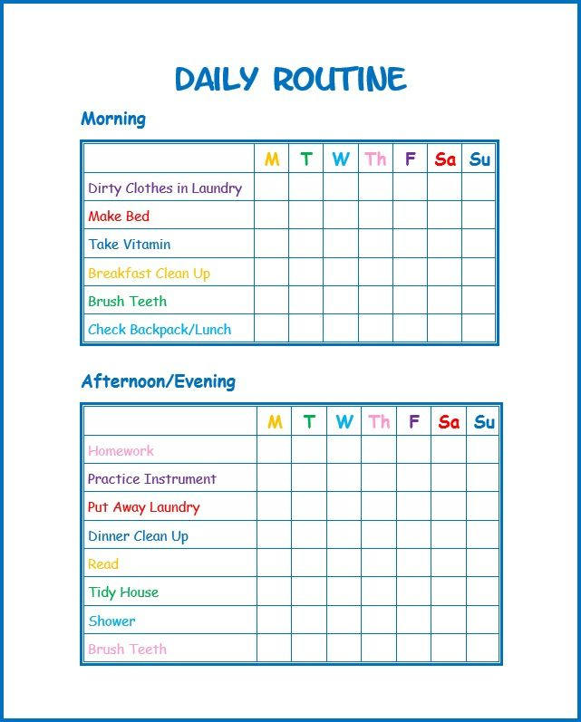 Use This Free Kids Daily Routine Printable To Develop Good 