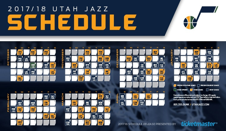 Utah Jazz Schedule 2021 2022 Printable - FreePrintableTM.com