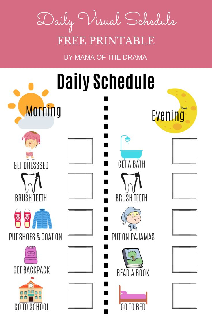 Visual Daily Schedule Free Printable Mama Of The Drama 