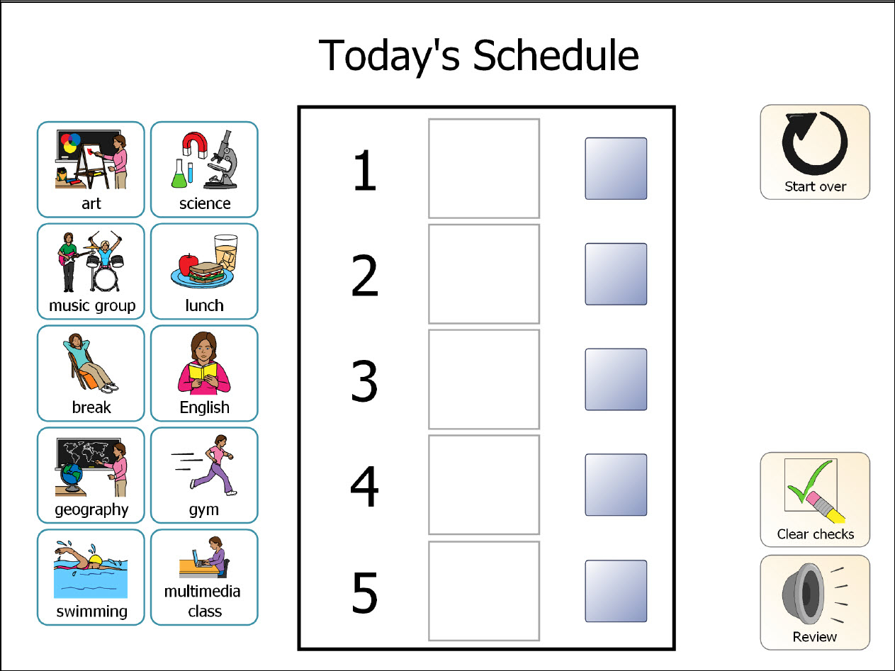 Visual Schedule Template Task List Templates