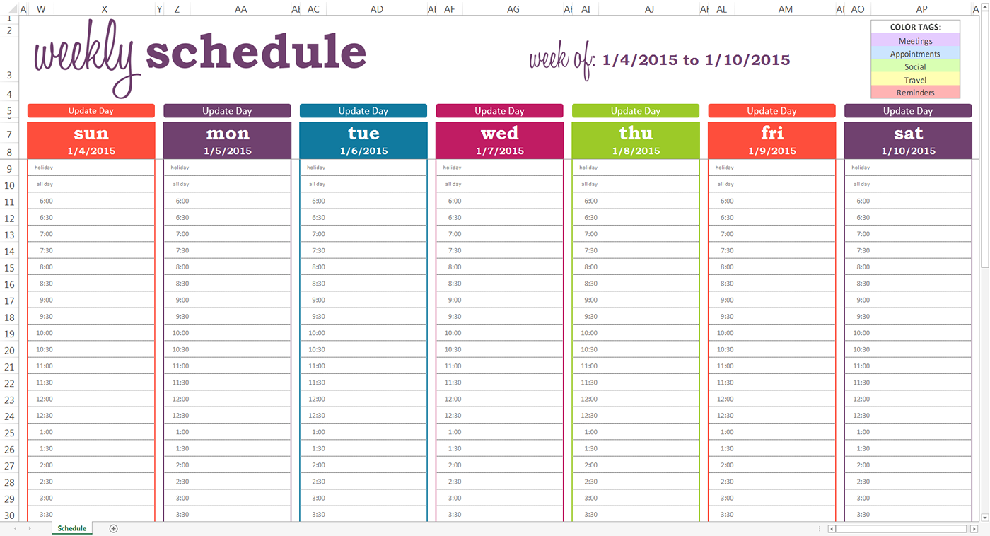 Weekly Calendar Template With Time Slots Google Search 