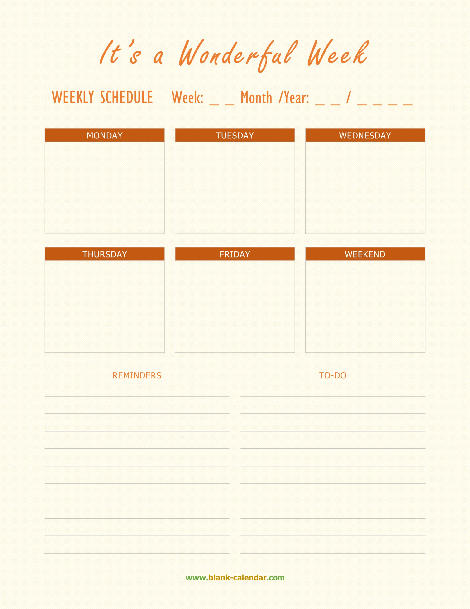 Weekly Schedule Planner Templates WORD EXCEL PDF 