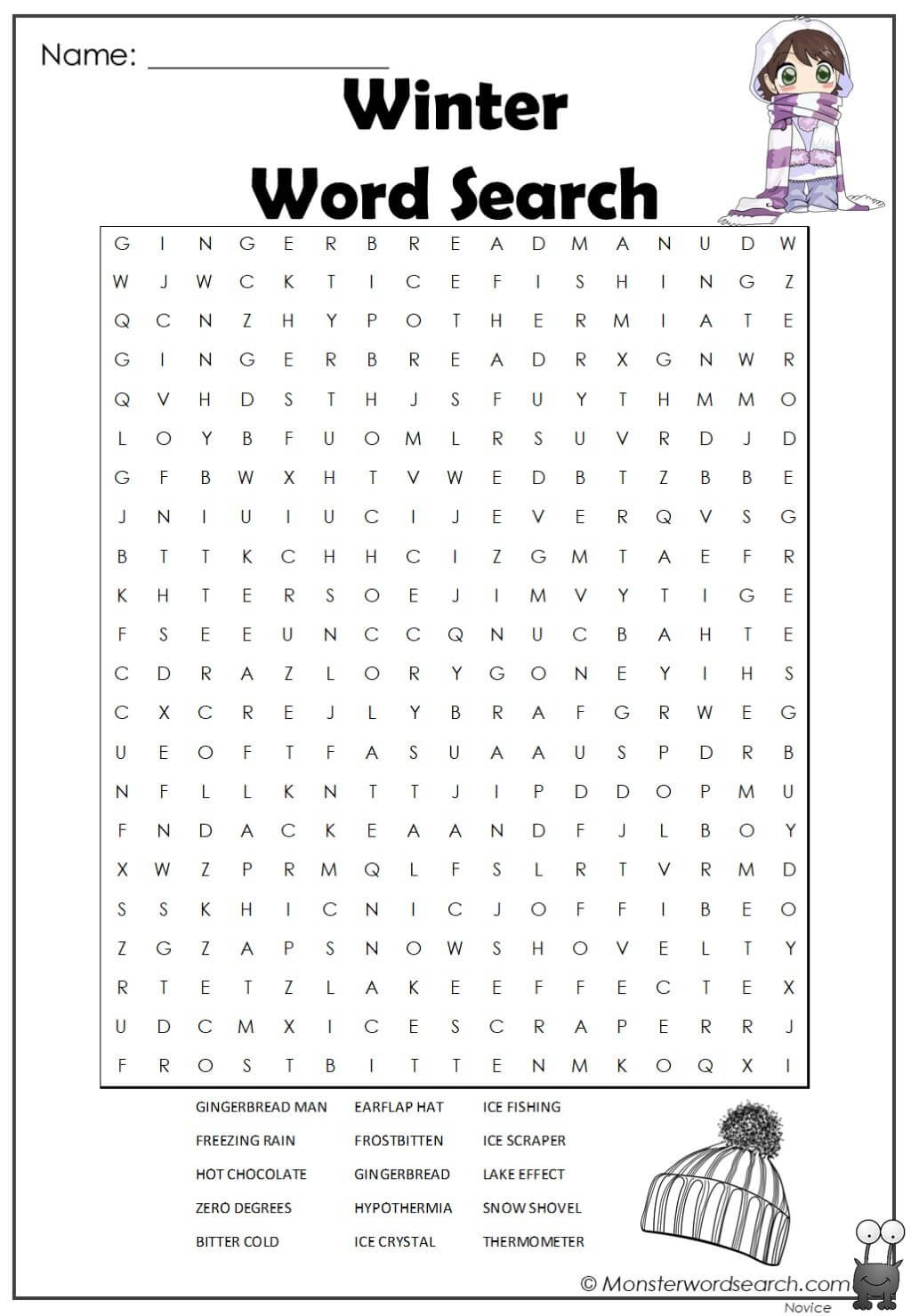 Printable Word Searches Winter FreePrintableTM