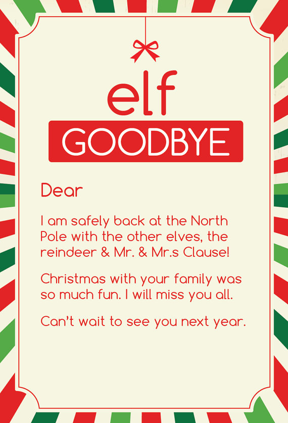 15 Helpful Elf On The Shelf Goodbye Letters