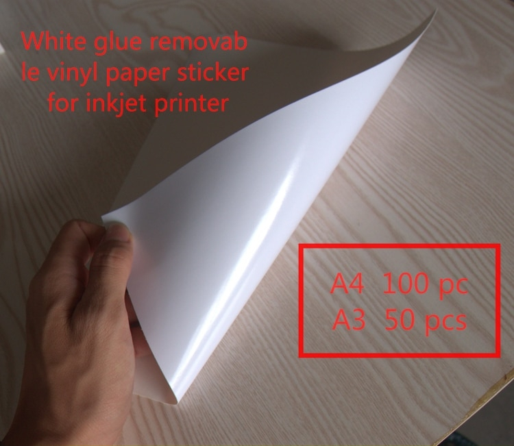 A4 A3 Size White Removable Adhesive Vinyl Paper Sticker