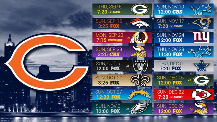 Chicago Bears 2019 Desktop PC City NFL Schedule Wallpaper 