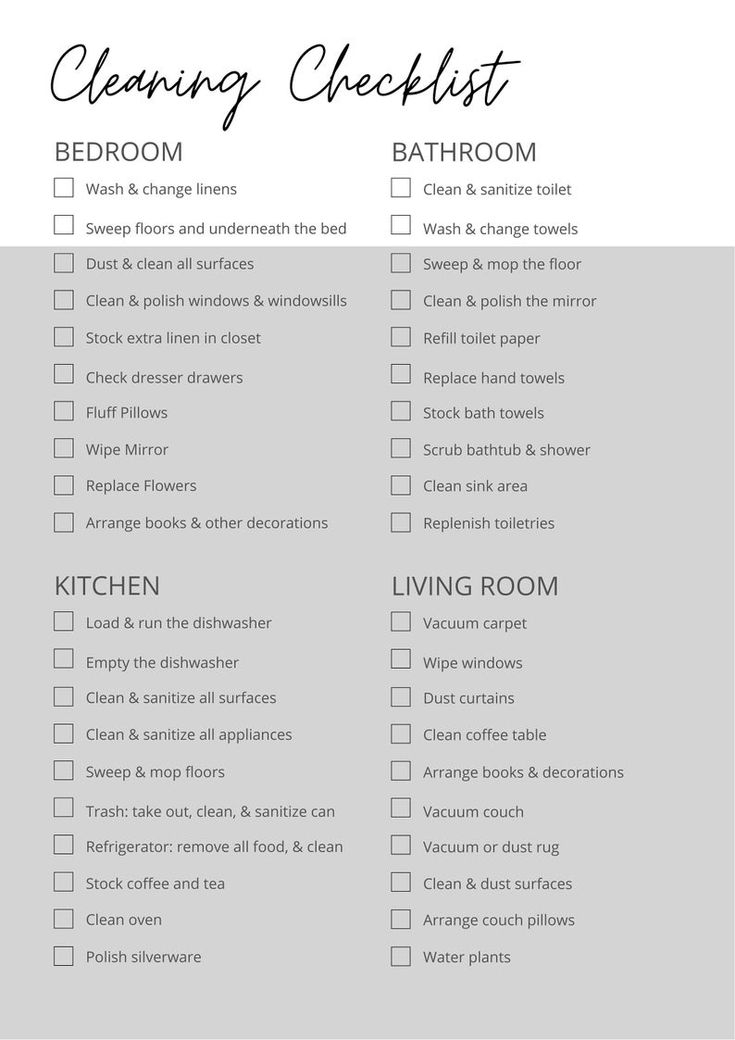 Cleaning Checklist AirBnb VRBO Housekeeping AirBnb Etsy 