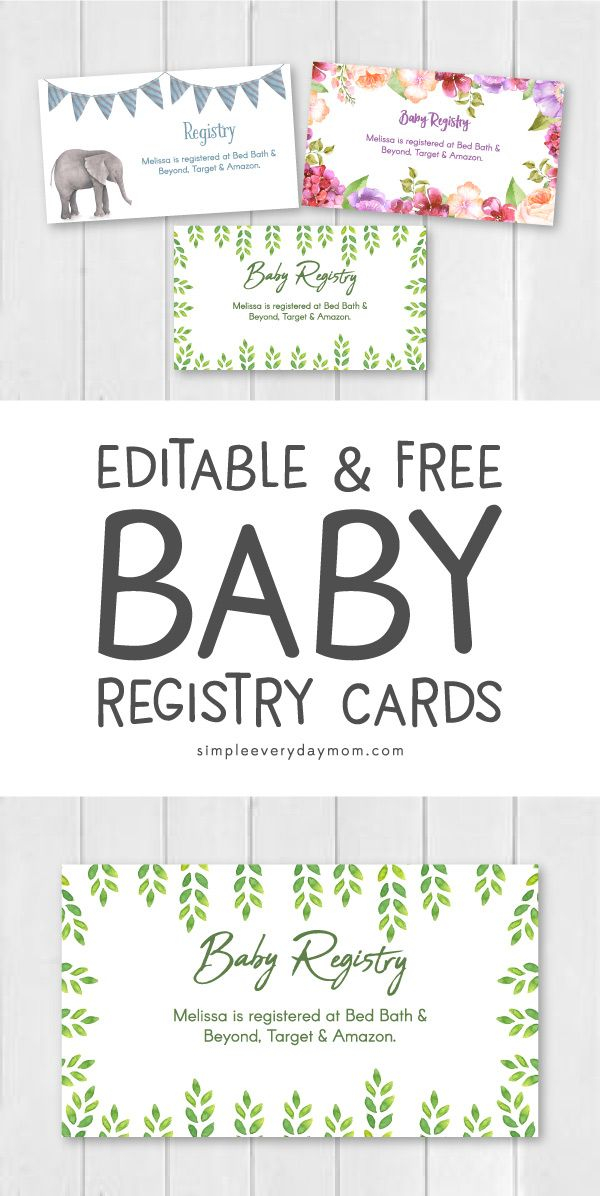 Editable Free Printable Baby Registry Cards Baby 