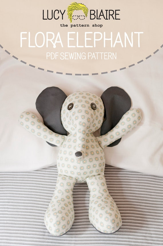 Flora Elephant Stuffed Animal Sewing Pattern By LucyBlaire 