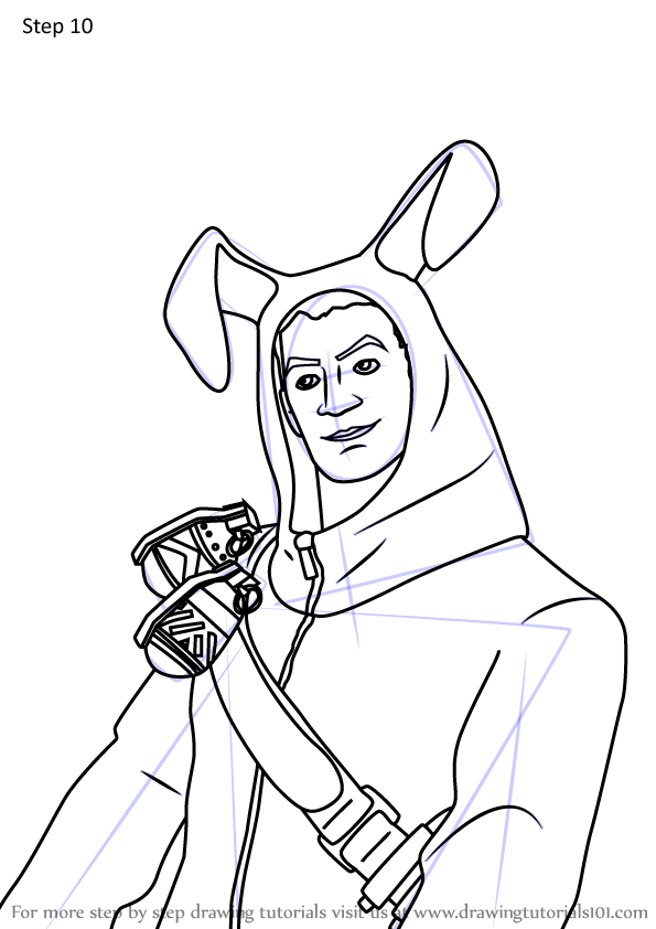 Learn How To Draw Rabbit Raider Jonesy From Fortnite 