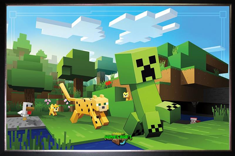 Minecraft Silk Poster Creeper Ocelot Duck