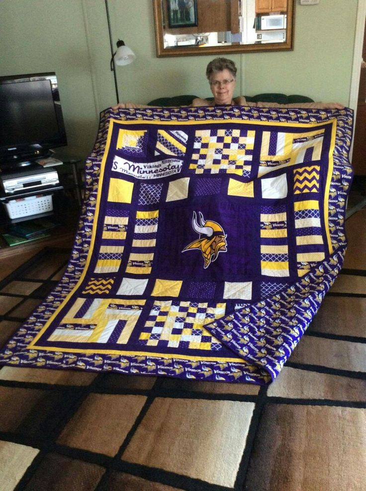 Minnesota Vikings Quilt Sports Quilts Football Quilt 