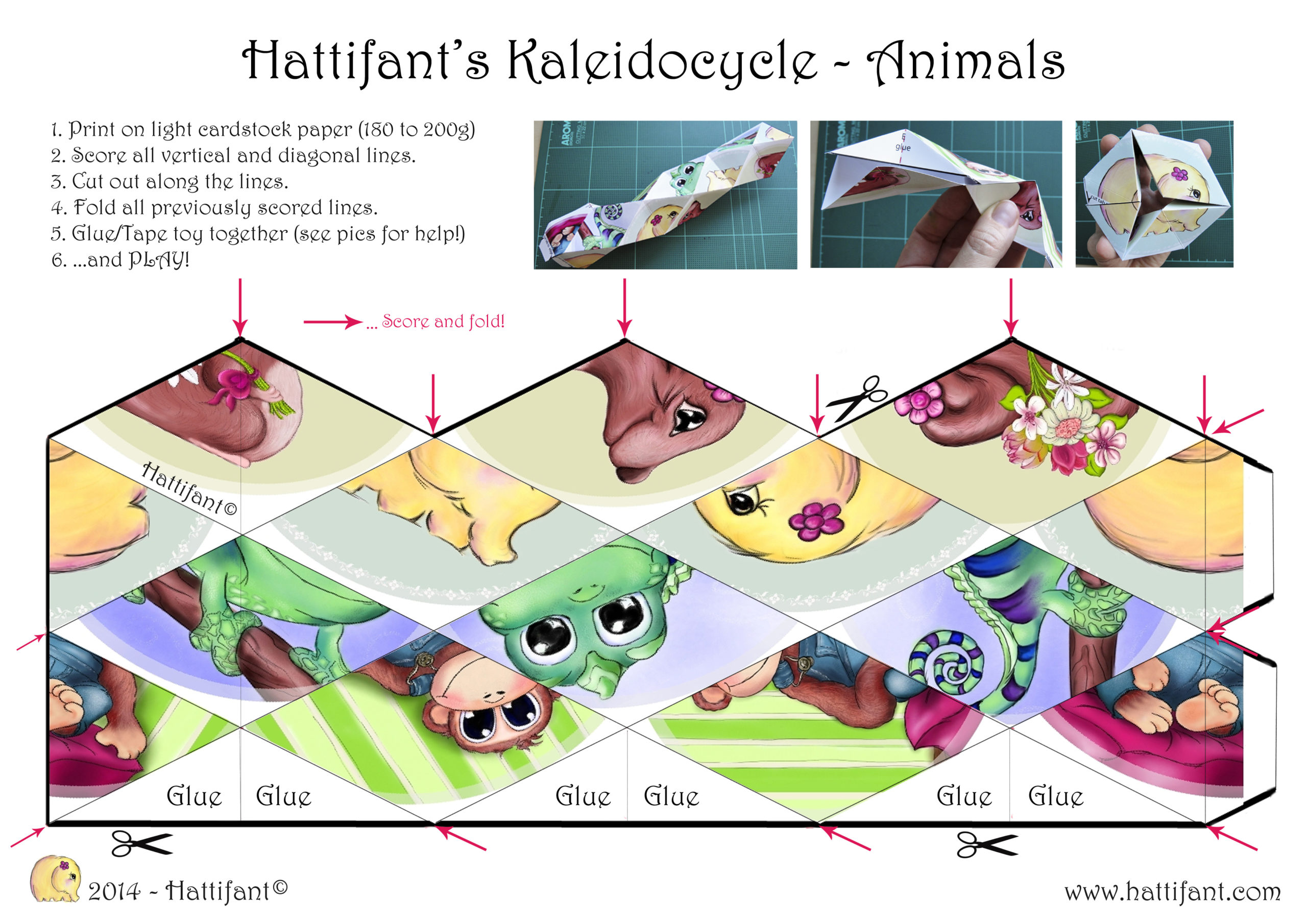 PAPER TOY Kaleidocycle To Craft And Play With Hattifant