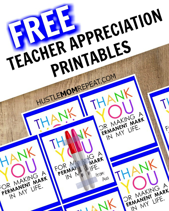 Teacher Appreciation Marker Gift Tag Free Printable 