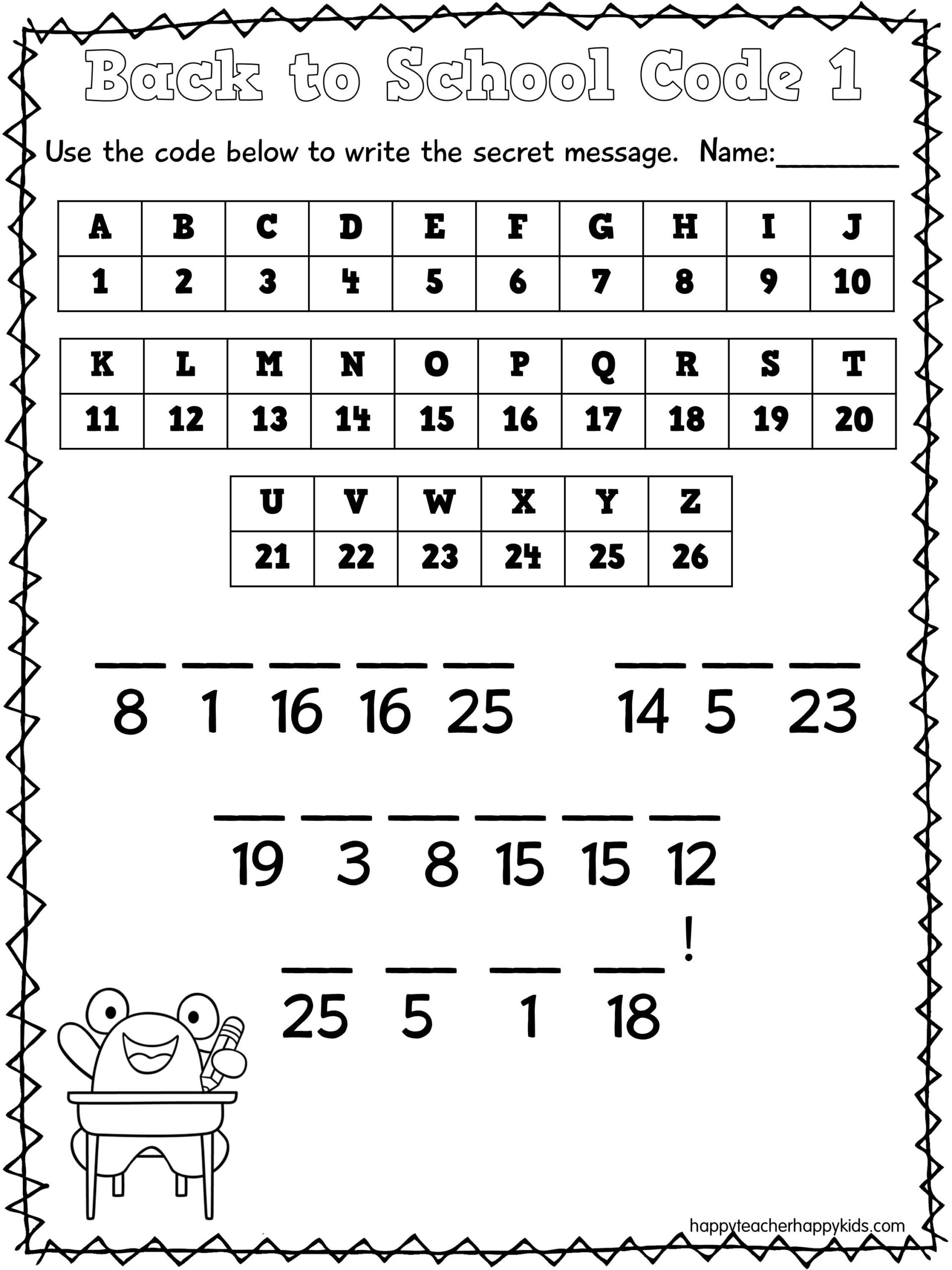 12 Best Images Of Secret Code Worksheets Secret Code 