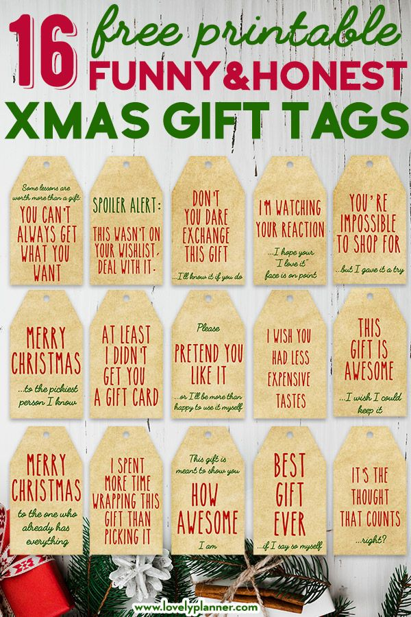 16 Free Printable Funny Honest Christmas Gift Tags 