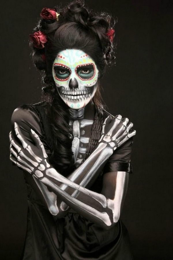 20 Cool D a De Los Muertos Sugar Skull Makeup Art Examples 