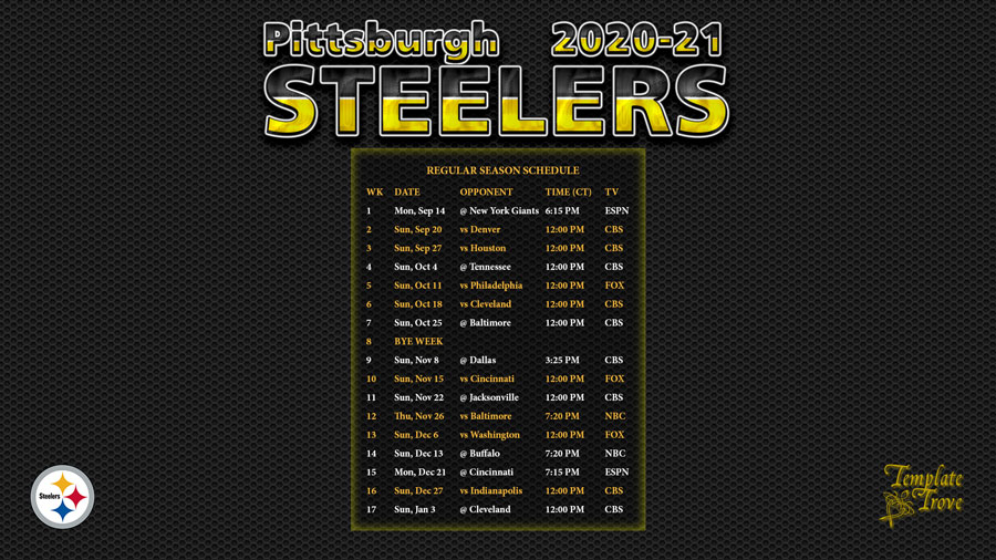 Pittsburgh Steelers Season Schedule For 2021