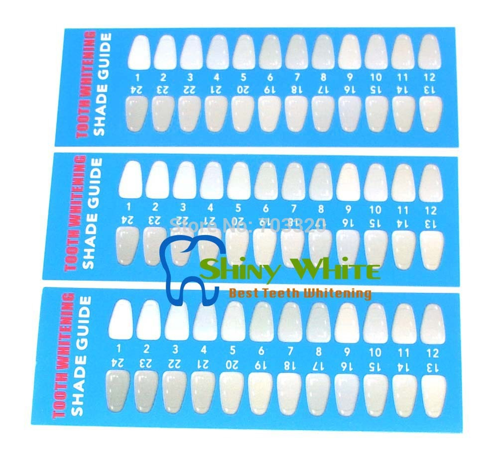 24 Colors Professional Paper Teeth Tooth Whitening Shade 