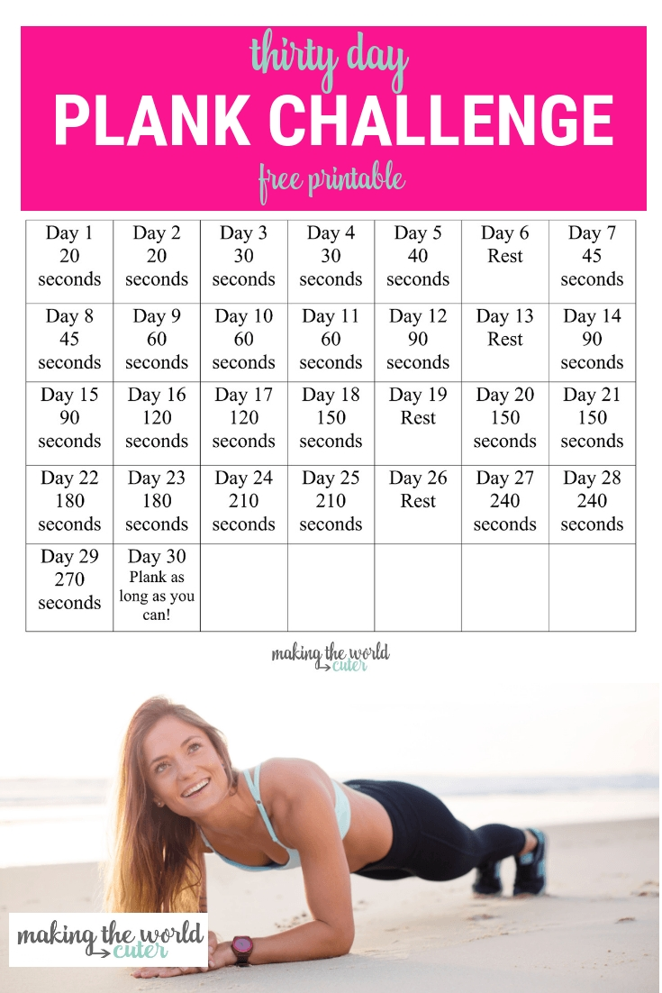 30 Day Fitness Challenges Printables Template Calendar 