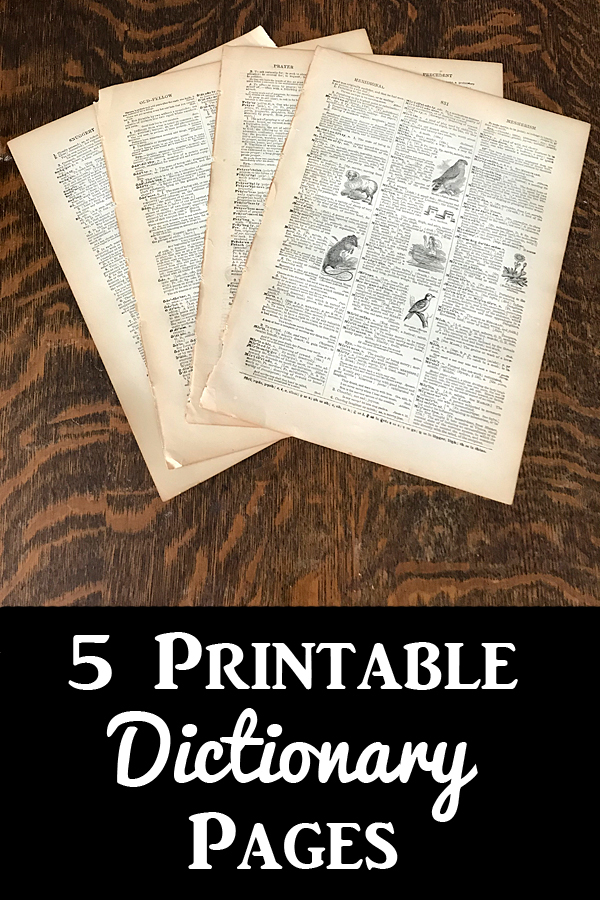 5 Printable Vintage Dictionary Pages The Graphics Fairy