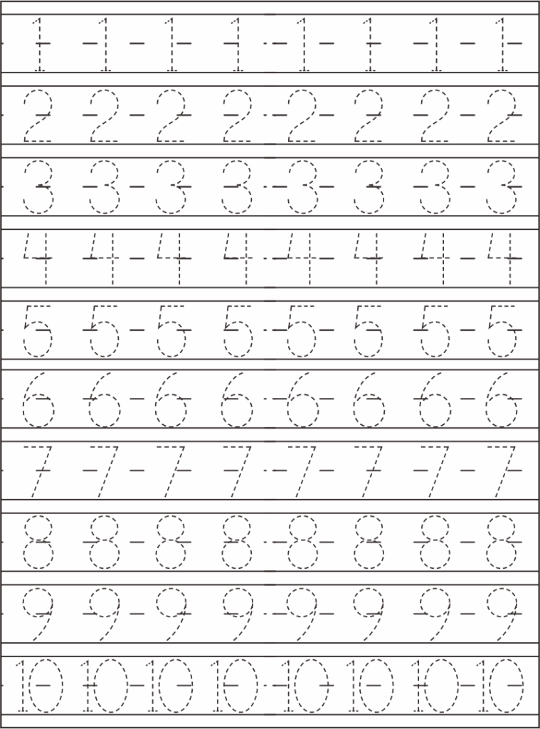 Preschool Number Tracing Worksheets Free Printable | FreePrintableTM.com