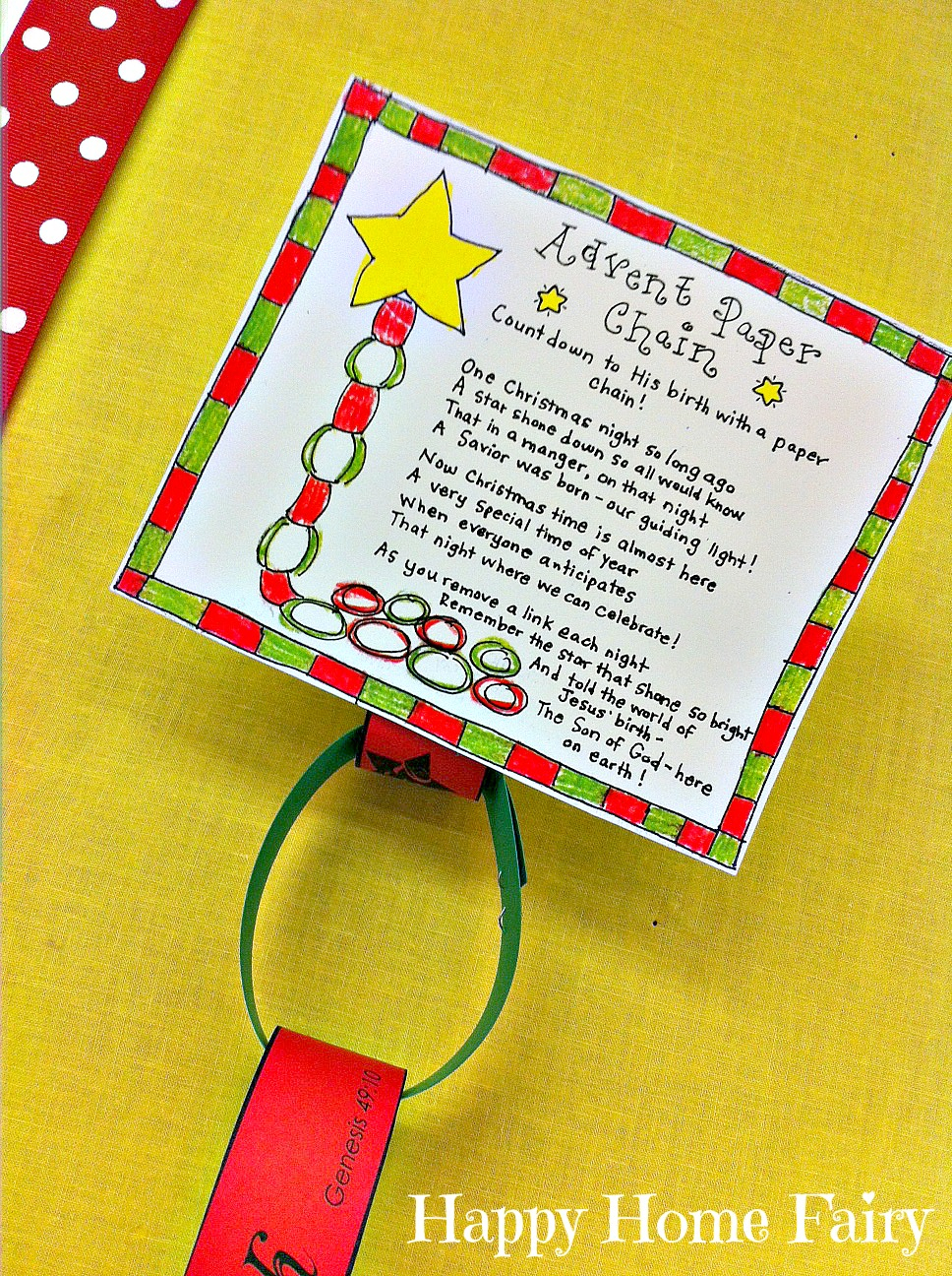 Advent Paper Chain Countdown FREE Printable Happy Home 