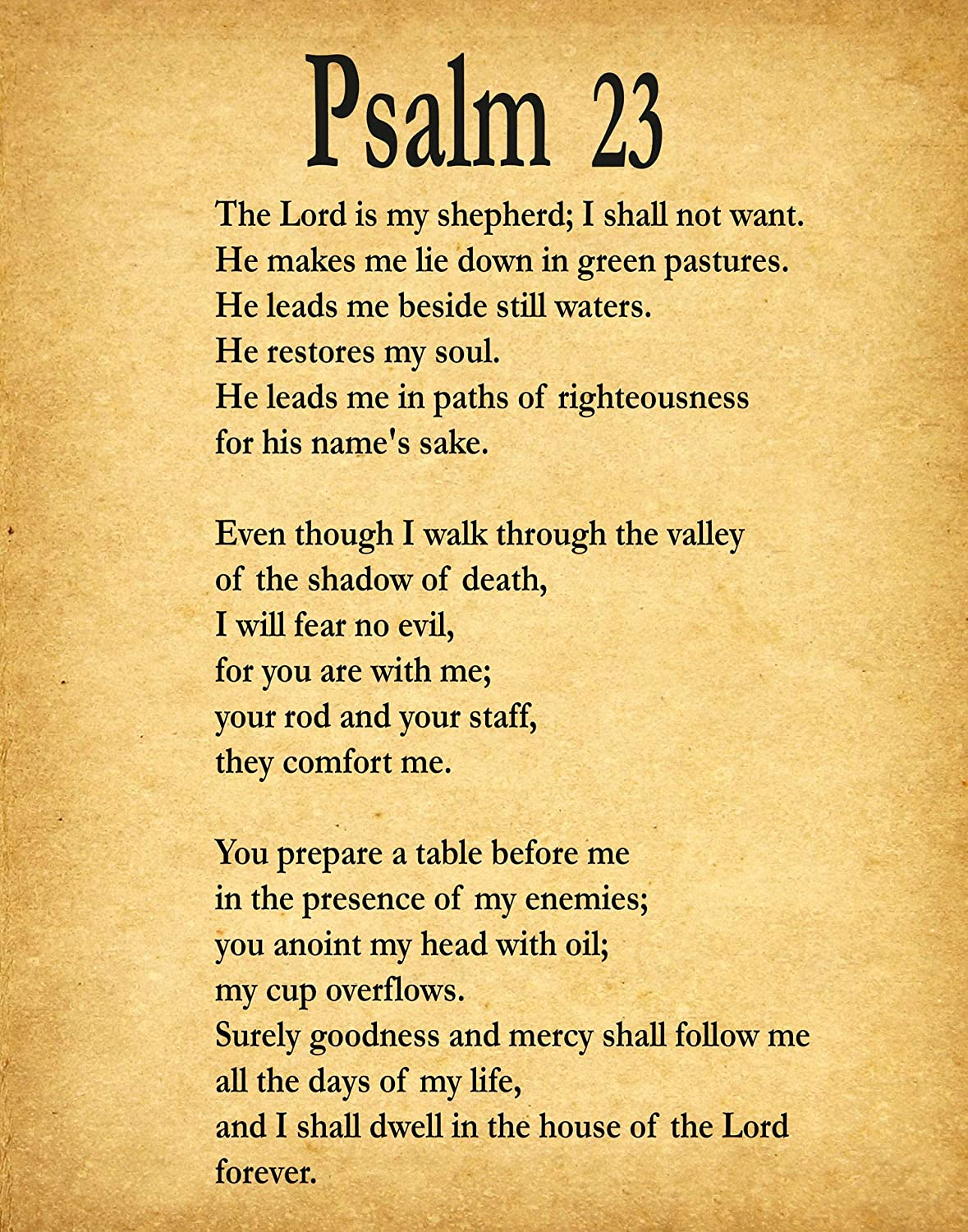 Amazon Psalm 23 Psalm 23 Print Psalm 23 Poster Bible 