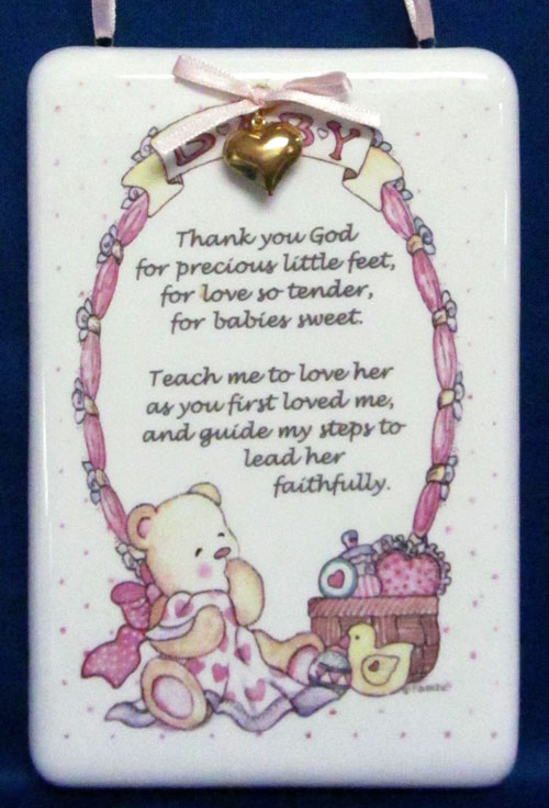 Baby Girl Poem Hanging Ceramic Plaque Misc