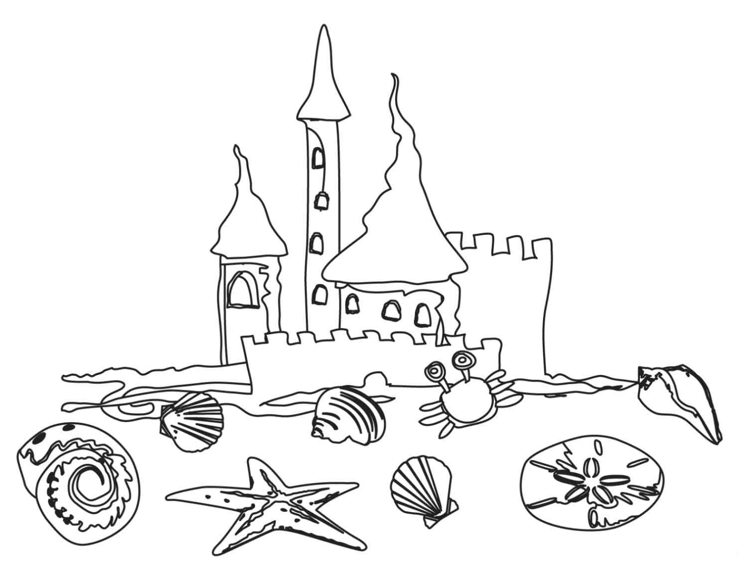 Beach Coloring Pages Beach Scenes Activities