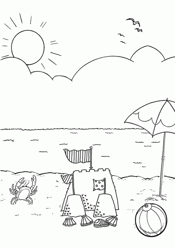 Beach Coloring Pages For Preschool Coloring Home