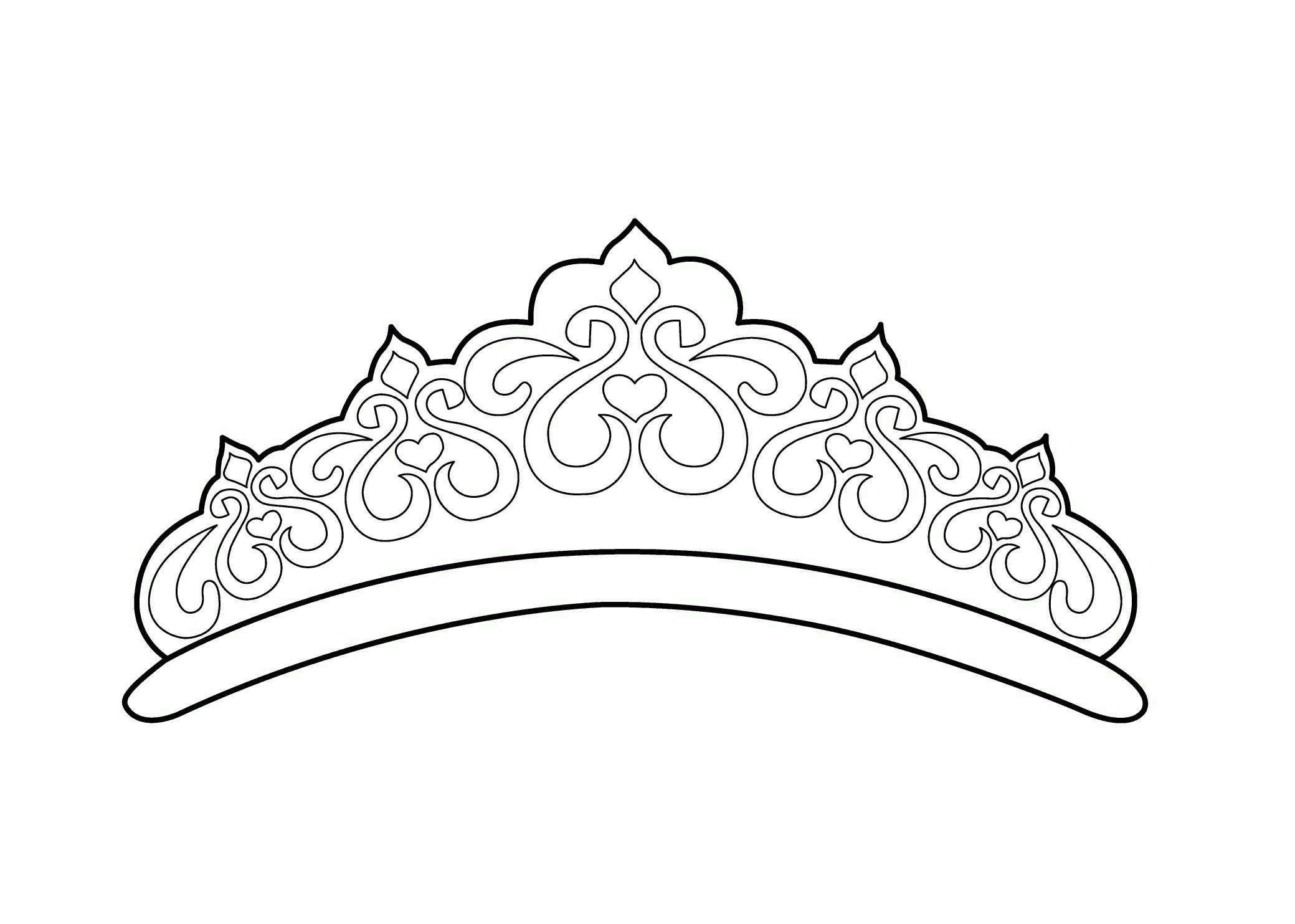 Beautiful Tiara Coloring Page For Girls Printable Free 