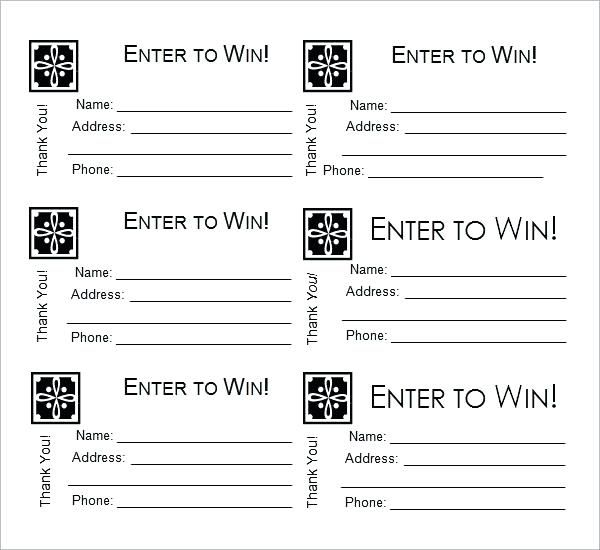 Blank Raffle Ticket Tickets Template Free Printable 