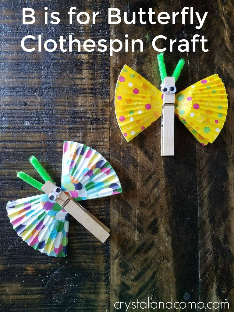 Butterfly Clothespin Craft For Preschoolers