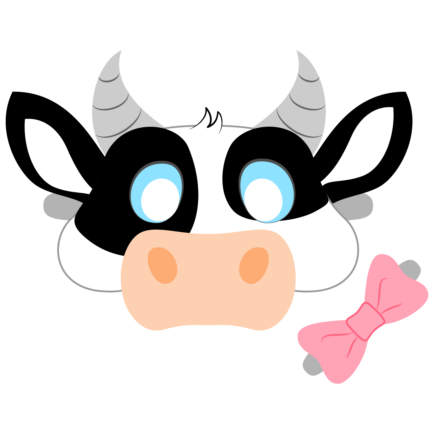 Chick fil A Cow Day Mask Template Free Printable 