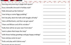 Christmas Themed Song Quiz Game Sheet