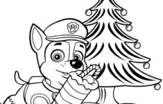 Christmas Tree Chase Paw Patrol Picture To Color