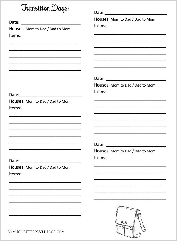 Co Parenting Schedules Free Printables Lists For Two 