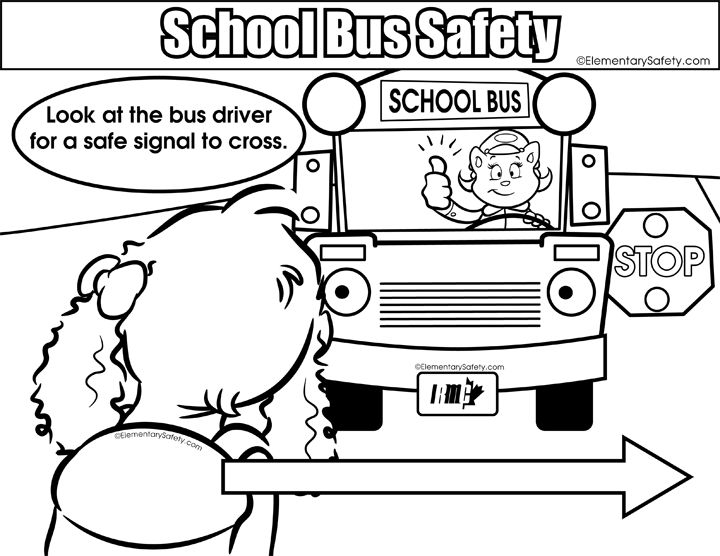 Crossing Safety Coloring School Bus Safety School Bus 