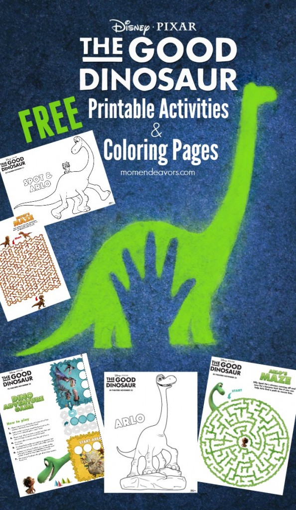 Disney Pixar The Good Dinosaur Printable Activities 