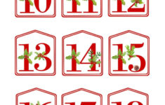 DIY Christmas Advent Calendar Red Printable Numbers 1 25