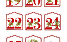 DIY Christmas Advent Calendar Red Printable Numbers 1 25