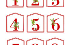 DIY Christmas Advent Calendar Red Printable Numbers 1 25