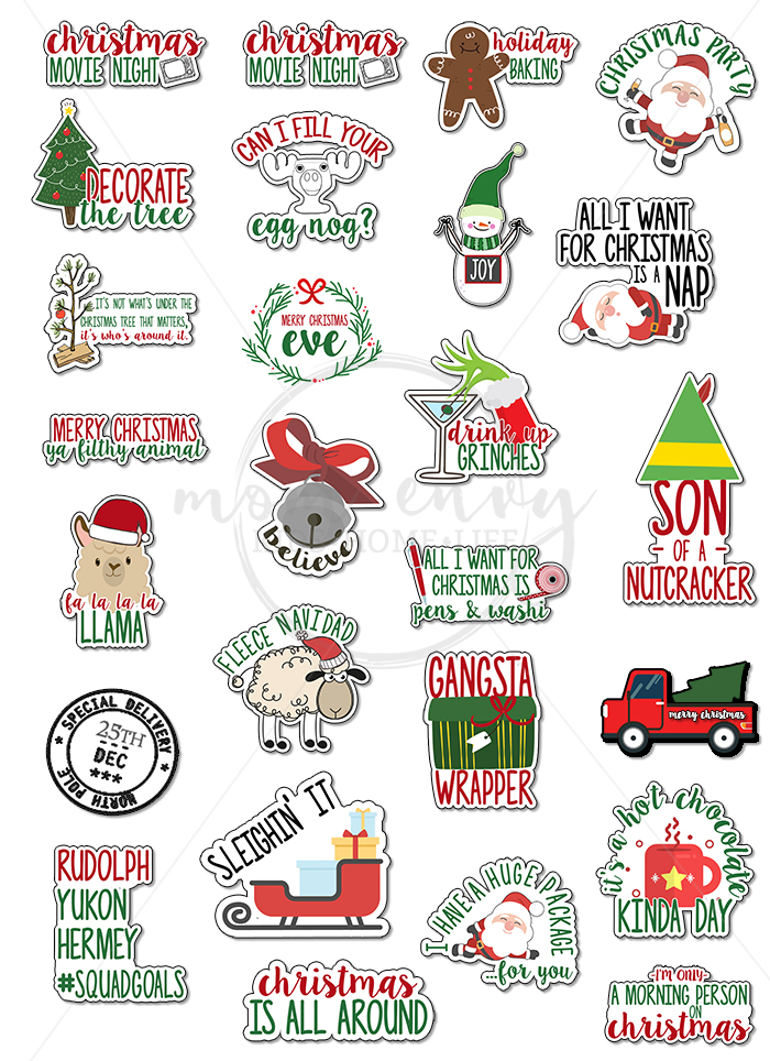 Free Christmas Planner Stickers 25 Different Funny 