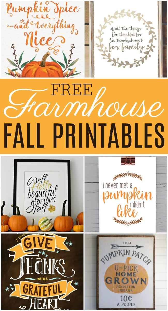 Free Farmhouse Fall Printables Fall Decor Art Pieces 