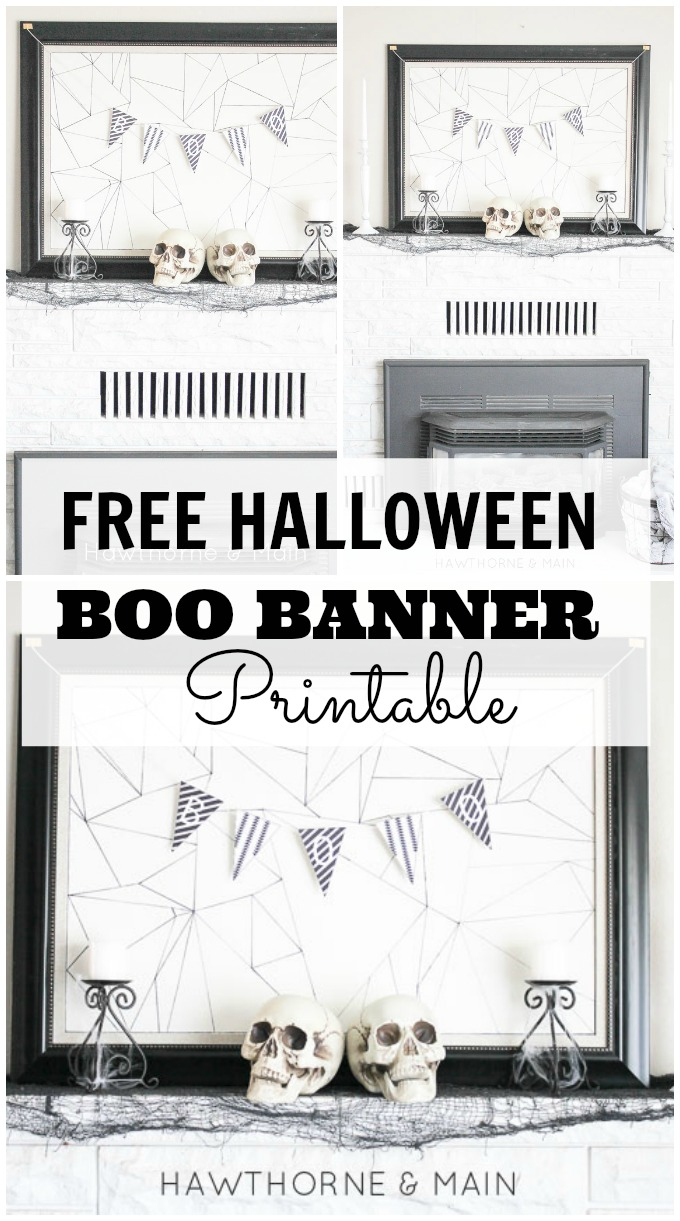 Free Halloween BOO Printable Banner Home Decor