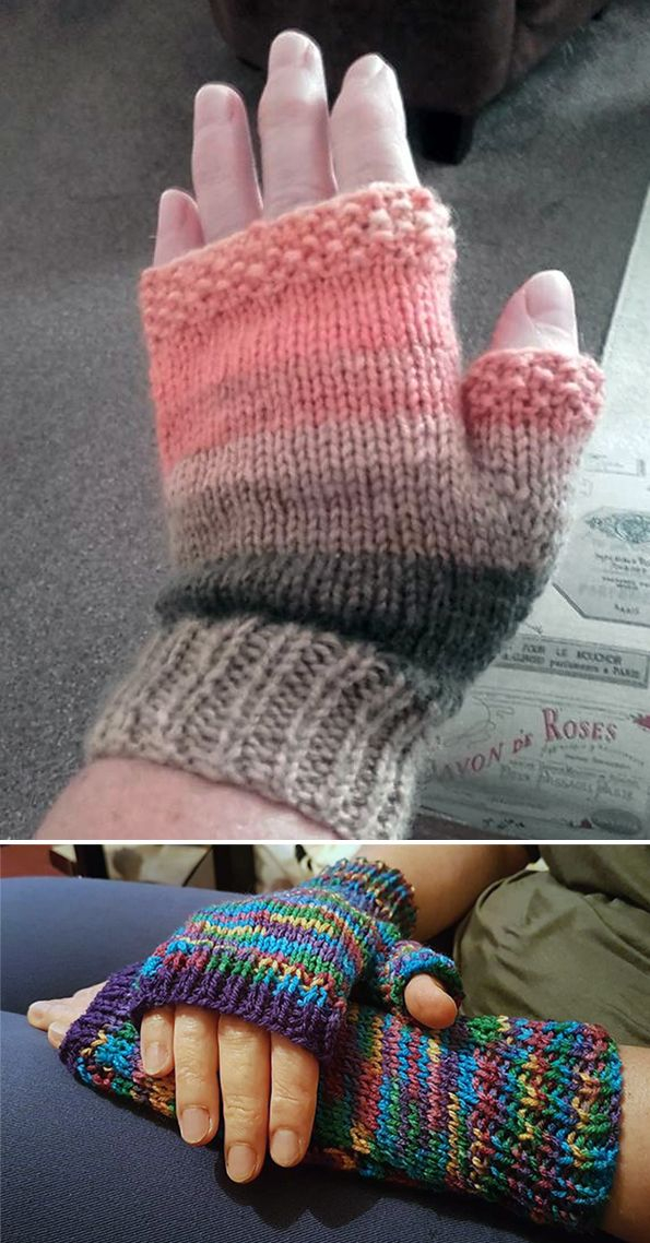 Free Knitting Pattern For Flat Knit Easy Fingerless Mitts 