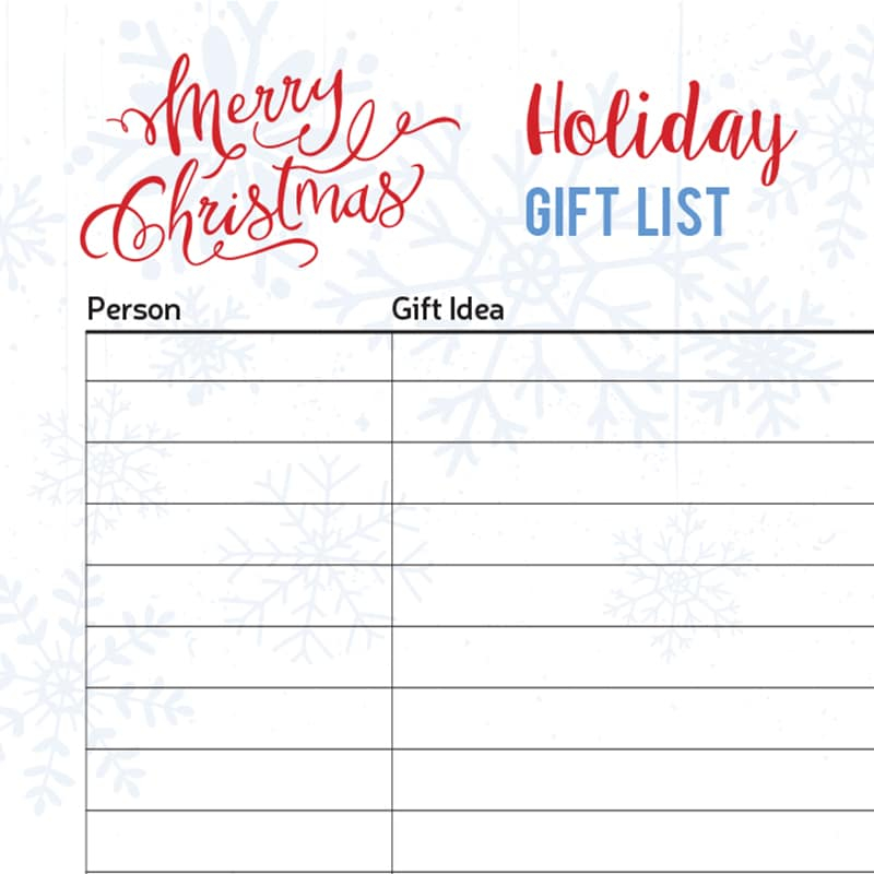 Free Printable Christmas Gift Tracker The Quilter s Planner