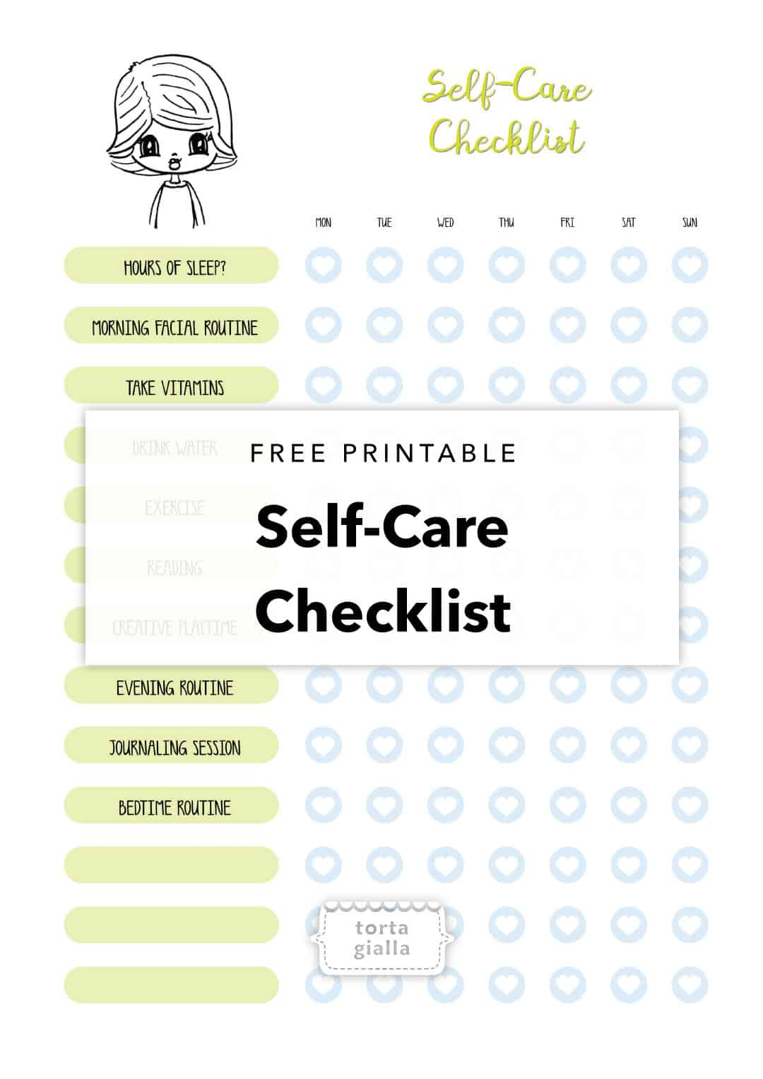 Free Printable Self Care Checklist Tortagialla