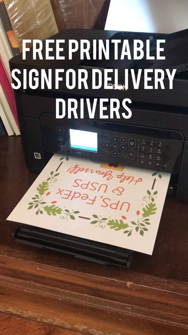 Free Printable Sign For Delivery Drivers Video 